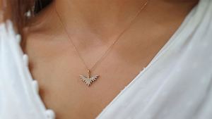 Altin Melek Kanat Kolye Modelleri