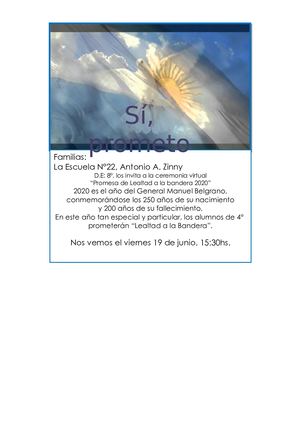 Invitación Promesa A La Bandera