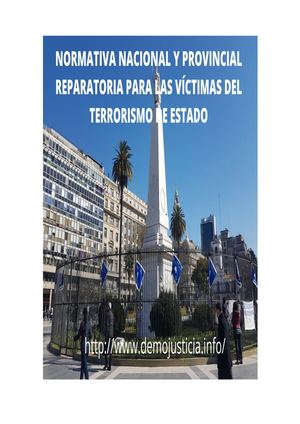 LEYES NACIONALES Y PROVINCIALES REPARATORIAS DE LAS VÍCTIMAS DEL TERRORISMO DE ESTADO EN ARGENTINA