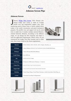 Bluslot Wedge Wire Screen Pipe Manufacturer