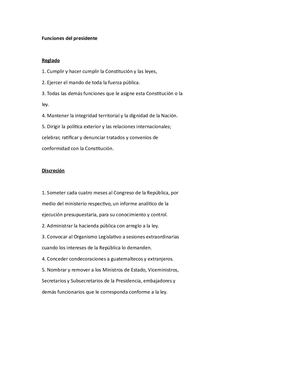Funciones Del Presidente Y Alcalde