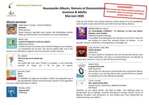 Nouveautés Mai Juin Juillet 2020