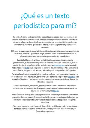 Que es un texto periodístico para mi?
