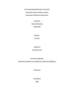 Síndrome Asociado Con El Estrabismo