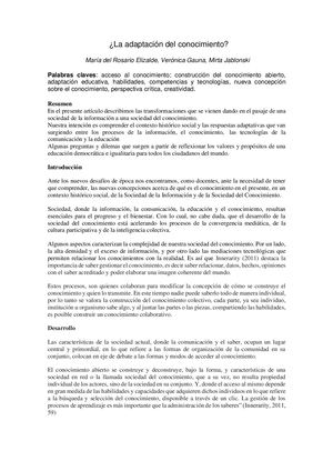 La Adaptación Del Conocimiento
