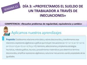 SEMANA 11. AEC. INECUACIONES