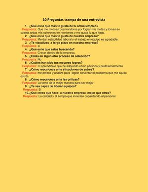 10 Preguntas Trampa De Una Entrevista