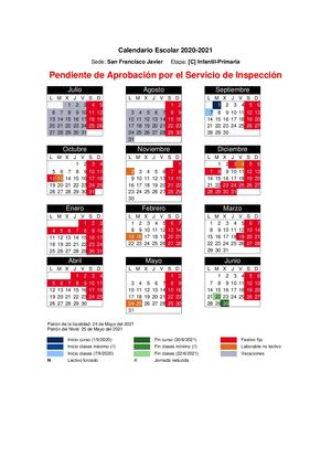 Calendario 2020 2021