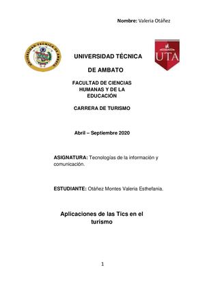 Aplicaciones De Las Tics En El Turismo