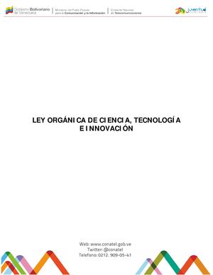 Pdf Ley Orgánica De Ciencia Tecnología E Innovacion