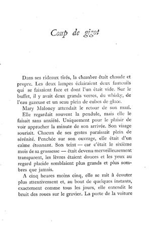 "Coup de gigot" de Roald Dahl