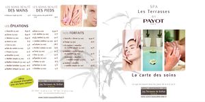 CARTE DU SPA "LES TERRASSES BY PAYOT"