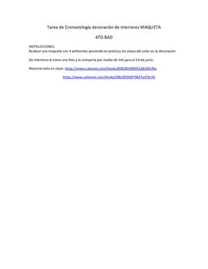 Tarea De Cromatología Decoración De Interiores Maqueta