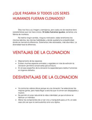 Que Pasaria Si Todos Los Seres Humanos Fueran Clonados