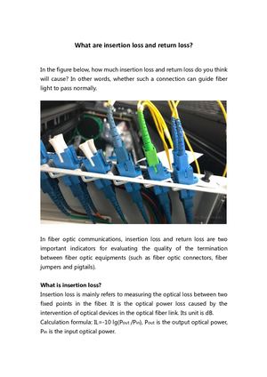 What Is Insertion Loss And Return Loss