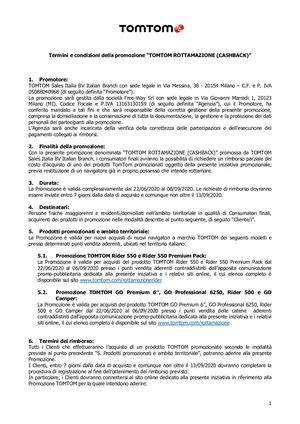 Regolamento Promozione Tom Tom Rottamazione 2020