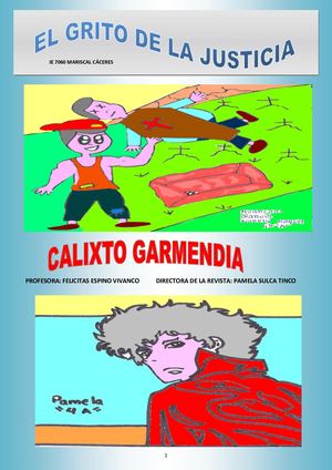 Revista Basada En Calixto Garmendia Directora Pamela Sulca