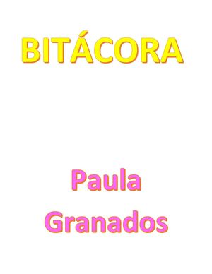 Bitácora- Paula Granados