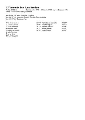 25 06 17 17º Maratón San Juan Bautista Fcio Varela