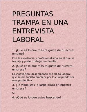 Preguntas Trampa En Una Entrevista Laboral