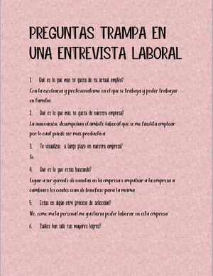 Preguntas Trampa En Una Entrevista Laboral