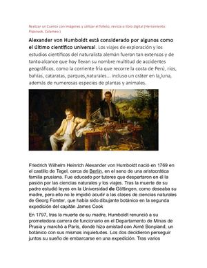 ALEXANDER VON HUMBOLDT y su viaje a America