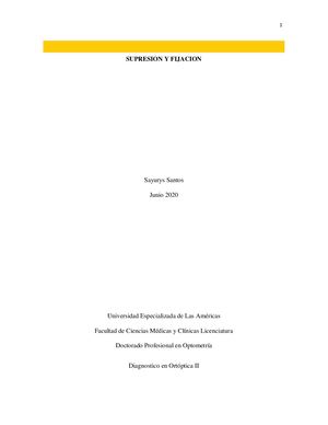 Ortóptica: Supresión y Fijación