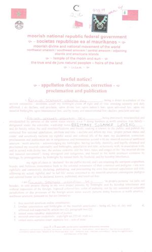 lawful notice+appellation declaration correction proclamation and publication + judicial proclamation