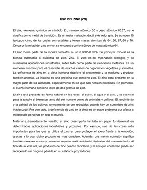 Uso De Zinc