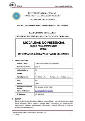 Silabo Informática Y Software Educativo