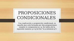Proposiciones Condicionales