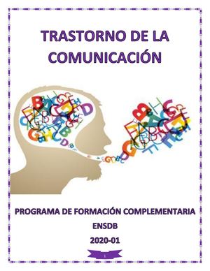 Cartilla De Trastorno De La Comunicación