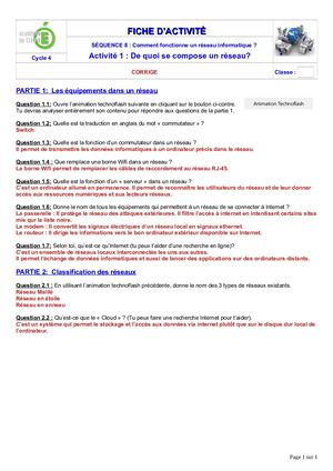 S18 Activité 1 Corrigé