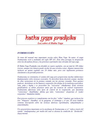 Hatha Yoga Pradipika Luz Sobre El Hatha Yoga