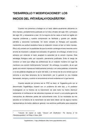 Desarrollo Y Modificaciones, Los Inicios Del Pātañjalayogaśāstra