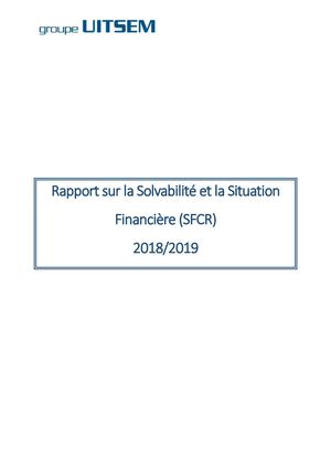 Rapport Sfcr Groupe Uitsem 2018 2019