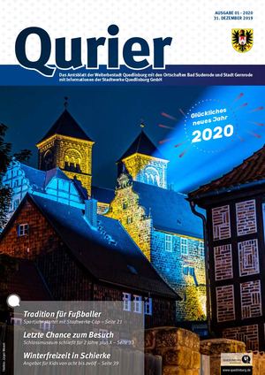 Qurier 01/2020 vom 31.12.2019 - Das Amtsblatt der Welterbestadt Quedlinburg mit den Ortschaften Bad Suderode und Stadt Gernrode mit Informationen der Stadtwerke Quedlinburg GmbH