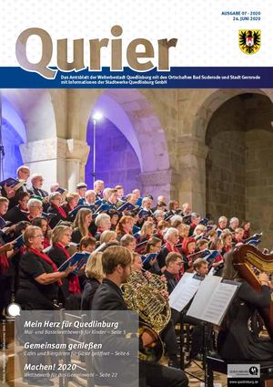 Qurier 07/2020 vom 24.06.2020 - Das Amtsblatt der Welterbestadt Quedlinburg mit den Ortschaften Bad Suderode und Stadt Gernrode mit Informationen der Stadtwerke Quedlinburg GmbH