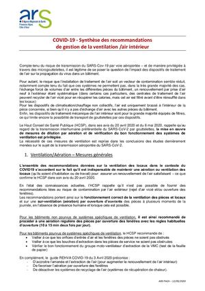 Covid19 Recommandation Ventilation Bâtiments Ars Paca Public Mai2020
