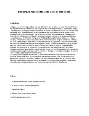 Sionismo, la Razón de todos los Males en el Mundo (2020).