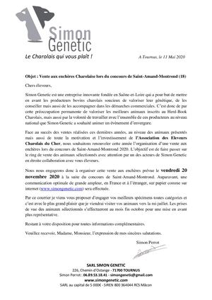 Simon Genetic Courrier Eleveurs St Amand 2020