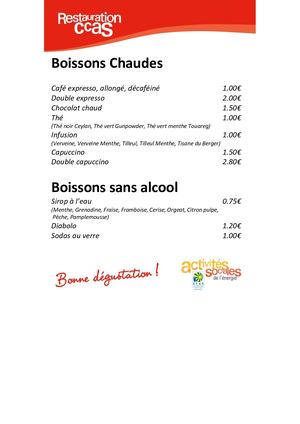 Tarifs Bar éTé 2020 23 Juin