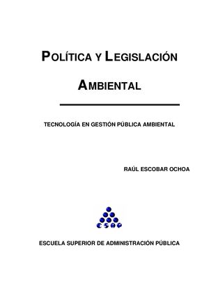 Politica Y Legislacion Ambiental
