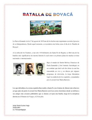 Batalla De Boyacá Final