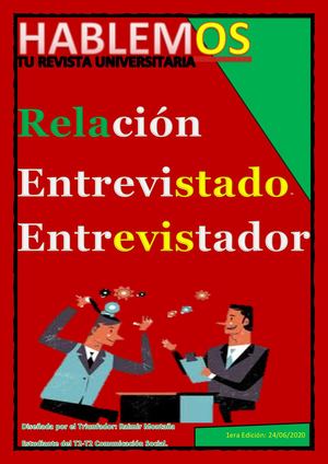 REVISTA DIGITAL. RELACION ENTREVISTADO - ENTREVISTADOR