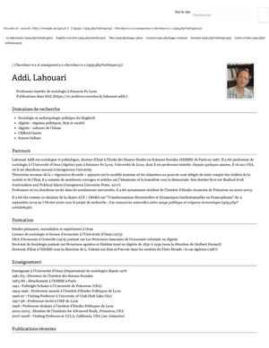 CV Addi Lahouari - Laboratoire Triangle - UMR 5206