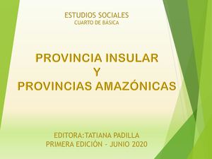 PROVINCIA INSULAR Y PROVINCIAS AMAZÓNICAS