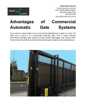 Advantages of Commercial Automatic Gate Systems