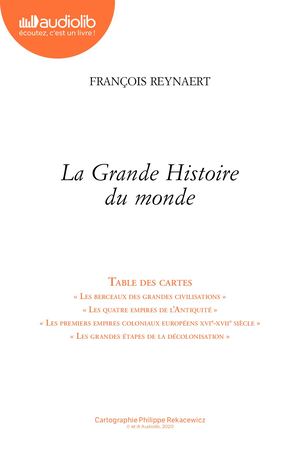 Livret "La Grande Histoire du monde" de François Reynaert lu par François Hatt