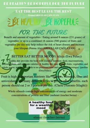 BE HEALTH BE HOPEFUL FOR THE FUTURE  ETWINNING PROJECT FLIERS